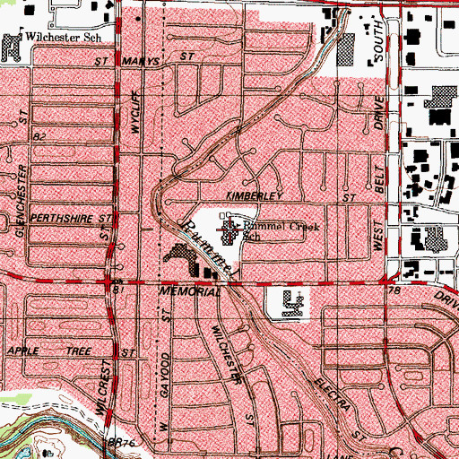 Topographic Map of Rummel Creek Elementary School, TX