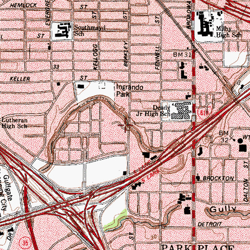 Topographic Map of Sanchez Elementary School, TX