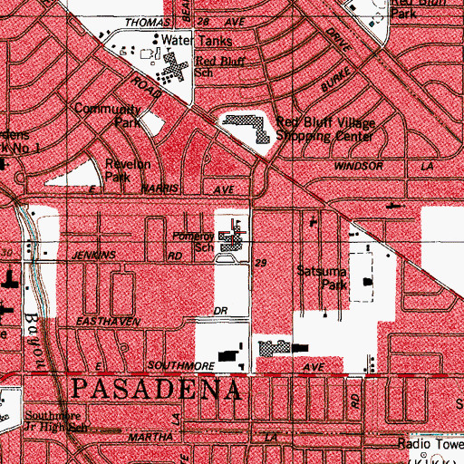 Topographic Map of Pomeroy Elementary School, TX