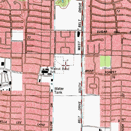 Topographic Map of Revere Middle School, TX