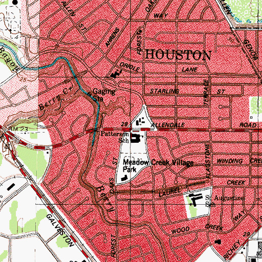 Topographic Map of Patterson Elementary School, TX