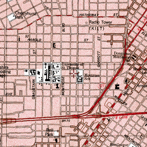 Topographic Map of Performance & Visual Arts High School, TX