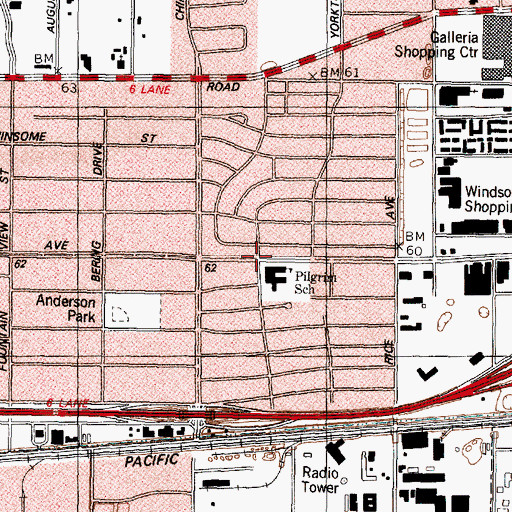 Topographic Map of Pilgrim Elementary School, TX