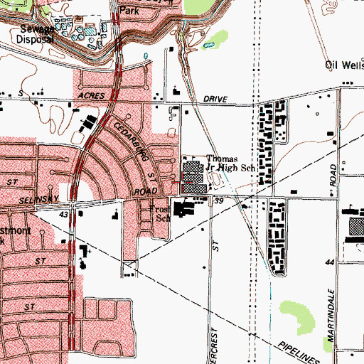 Topographic Map of Ninth Grade Academy, TX