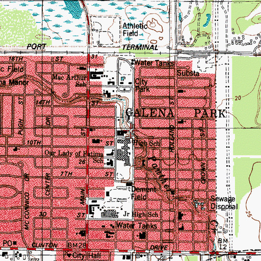 Topographic Map of North Shore High School - Galena Park, TX