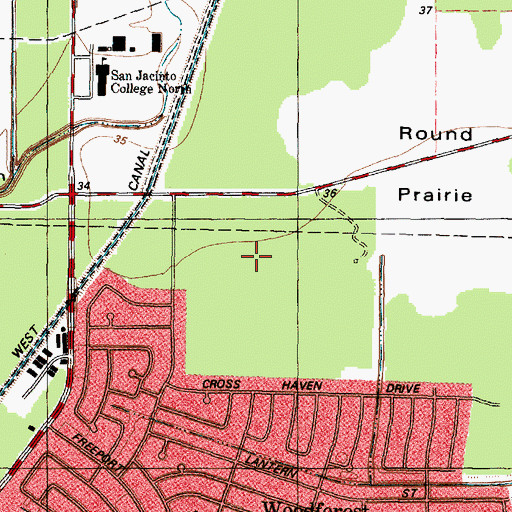 Topographic Map of North Shore Middle School, TX