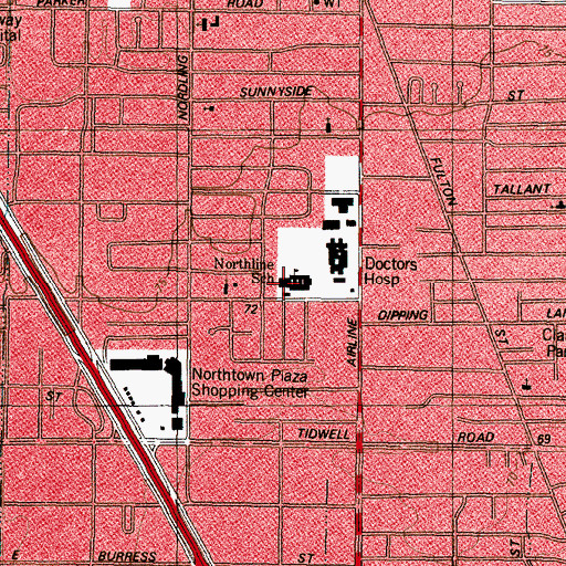 Topographic Map of Northline Elementary School, TX