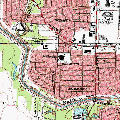 Topographic Map of Nottingham Elementary School, TX