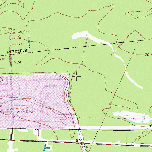 Topographic Map of Oaks Elementary School, TX