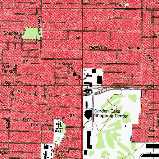 Topographic Map of On - Going Middle School, TX