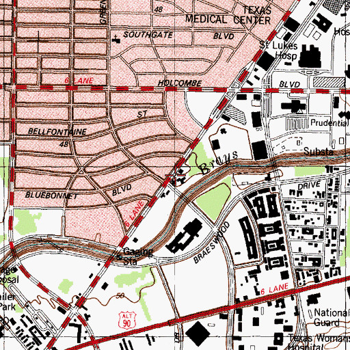 Topographic Map of Medical Center Charter Elementary School, TX