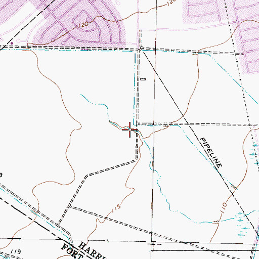 Topographic Map of Memorial Parkway Junior High School, TX