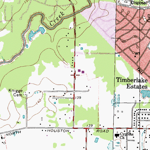 Topographic Map of Millsap Elementary School, TX