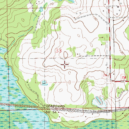 Topographic Map of Chaires Capitola Community Park, FL