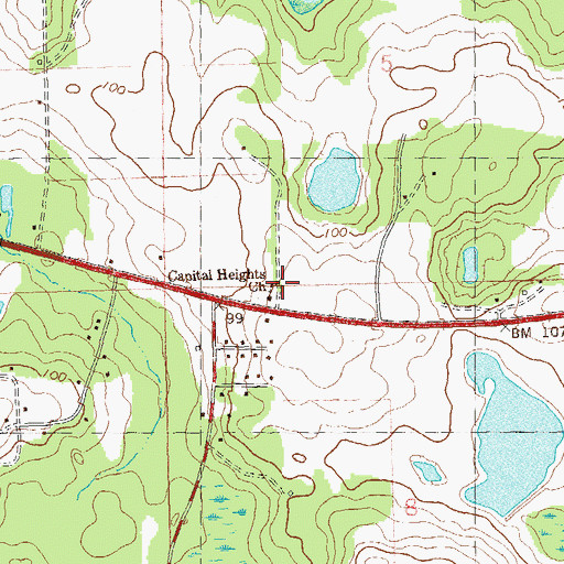 Topographic Map of Capital Heights Church, FL