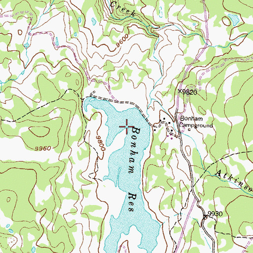 Topographic Map of Bonham-Wells Dam, CO