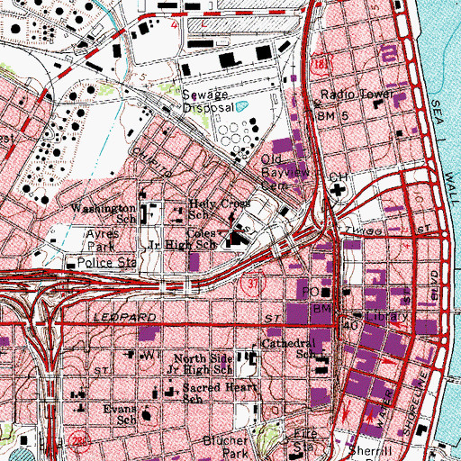 Topographic Map of Corpus Christi School District Teenage Mother School, TX