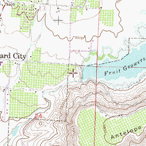 Topographic Map of Harts Basin, CO