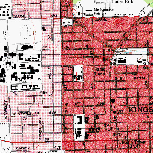 Topographic Map of Homebound School - Kingsville, TX