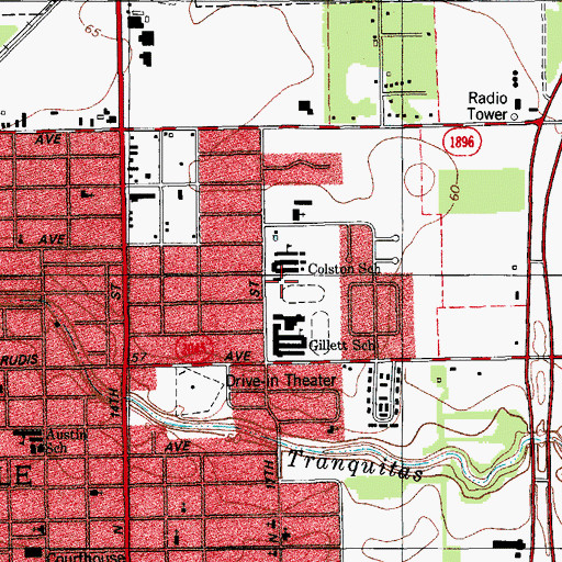 Topographic Map of Kingsville Independent School District - Keys Academy, TX