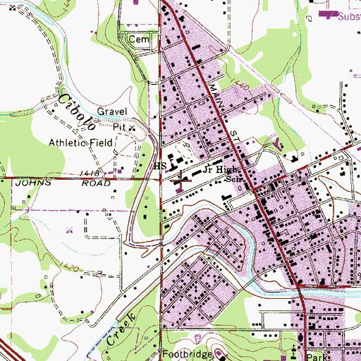 Topographic Map of Fabra Elementary School, TX