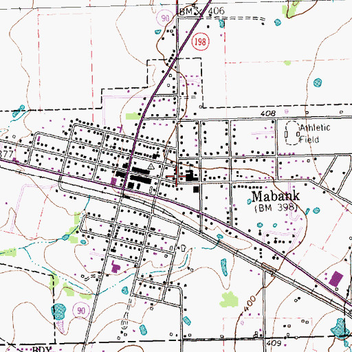 Topographic Map of Central Elementary School, TX