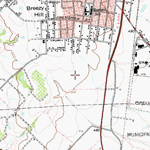 Topographic Map of Kennedy Elementary School, TX