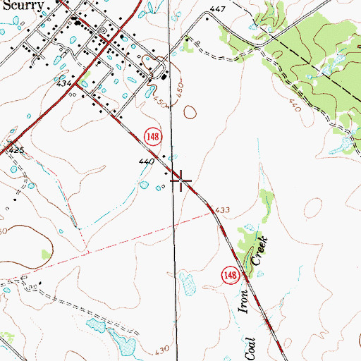 Topographic Map of Scurry - Rosser Elementary School, TX