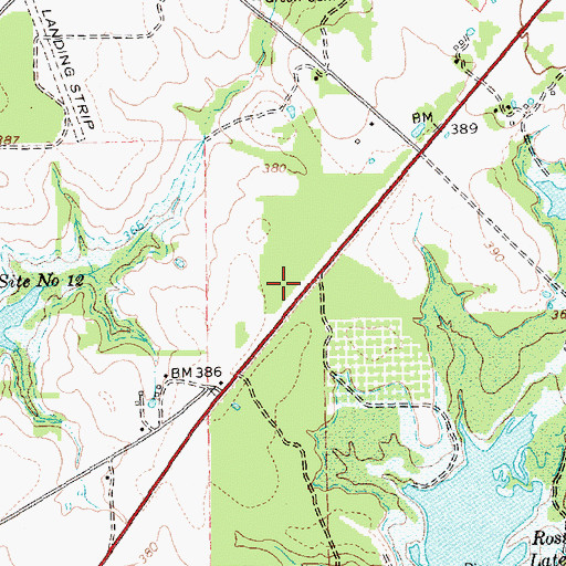 Topographic Map of Scurry - Rosser High School, TX