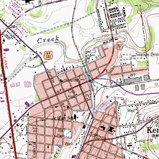 Topographic Map of Karnes County Academy, TX