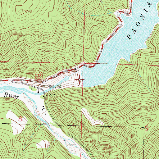 Topographic Map of Paonia Dam, CO