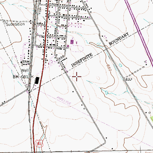 Topographic Map of Grandview High School, TX