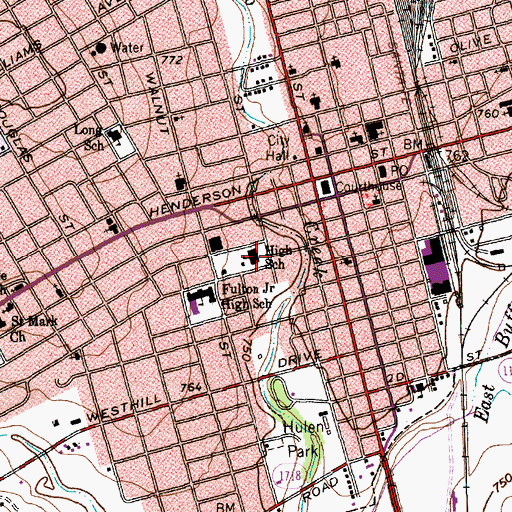 Topographic Map of Guinn Learning Center, TX