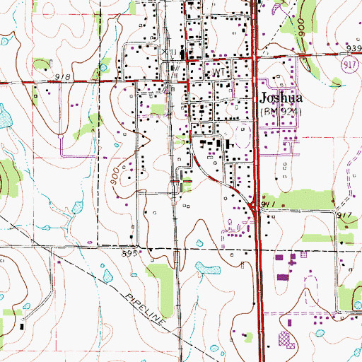 Topographic Map of H D Staples Elementary School, TX