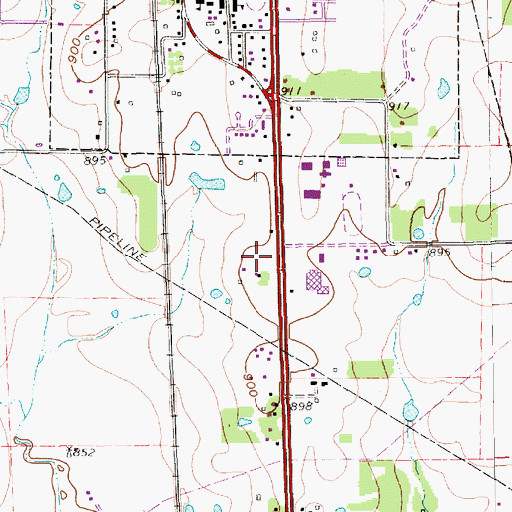 Topographic Map of Joshua High School, TX