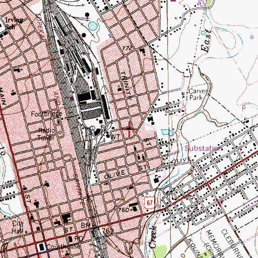 Topographic Map of Washington Education Center, TX