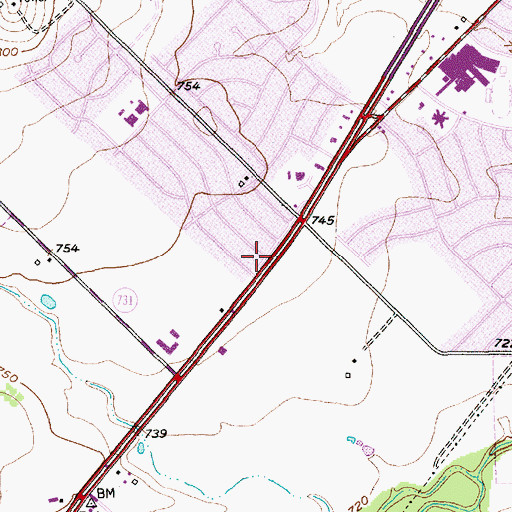 Topographic Map of Burleson Alternative School, TX
