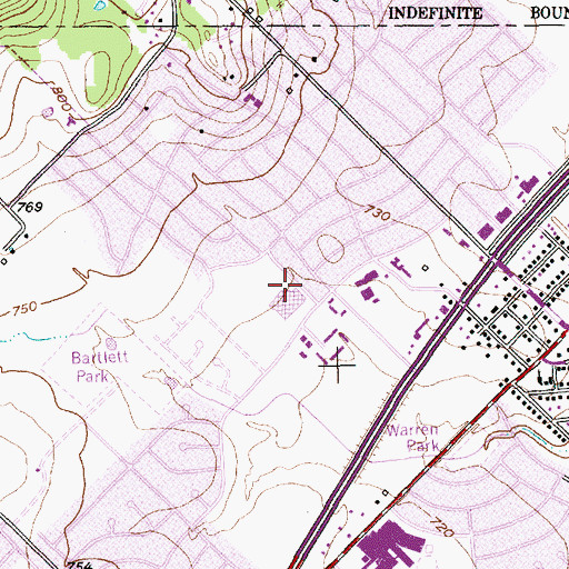 Topographic Map of Burleson Middle School, TX