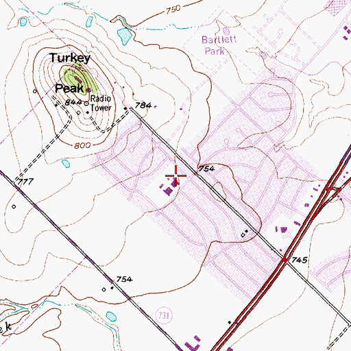 Topographic Map of Frazier Elementary School, TX