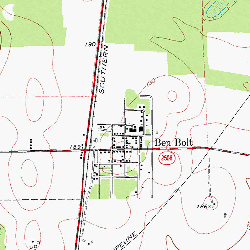 Topographic Map of Ben Bolt Middle School, TX