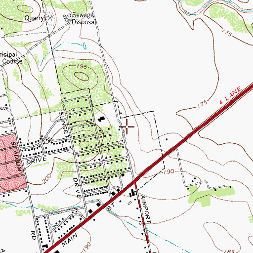 Topographic Map of Hillcrest Elementary School, TX