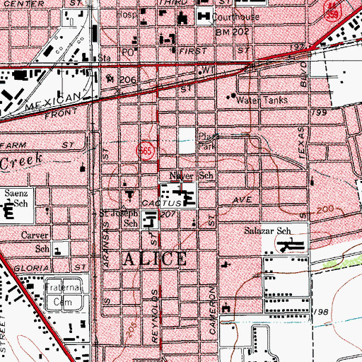 Topographic Map of Nayer Elementary School, TX