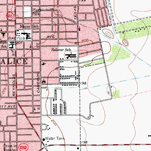 Topographic Map of Schallert Elementary School, TX