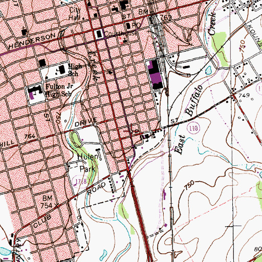 Topographic Map of Adams Elementary School, TX