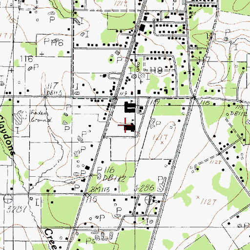 Topographic Map of Kirbyville Junior High School, TX