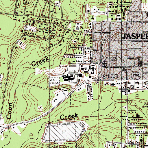 Topographic Map of Parnell Elementary School, TX