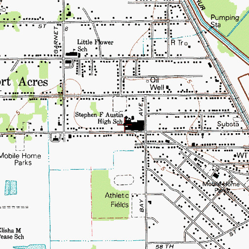 Topographic Map of Austin High School, TX