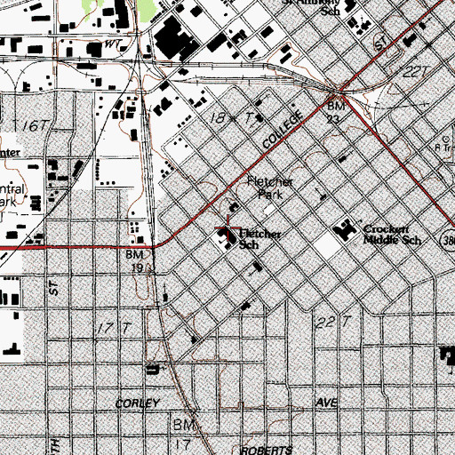Topographic Map of Fletcher Elementary School, TX
