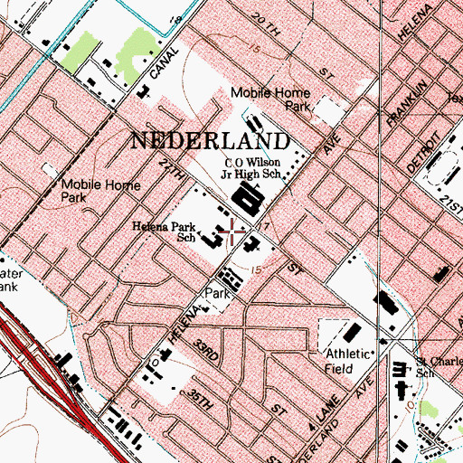 Topographic Map of Helena Park Elementary School, TX