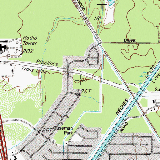 Topographic Map of Homer Drive Elementary School, TX
